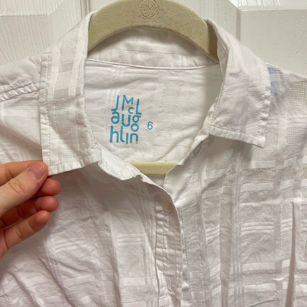 J. Mclaughlin White Button Down Blouse - image 3